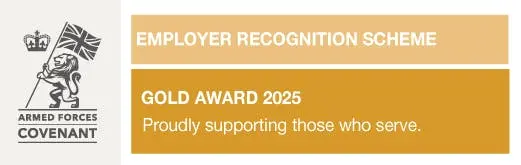 Gold Award 2025 banner for Employer Recognition Scheme.
