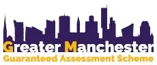 Greater Manchester Guaranteed Assessment Scheme logo with city skyline.