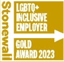 Gold award for LGBTQ+ inclusive employer, 2023.