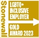 Gold award for LGBTQ+ inclusive employer, 2023.